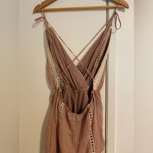 Peach and cream backless romper!